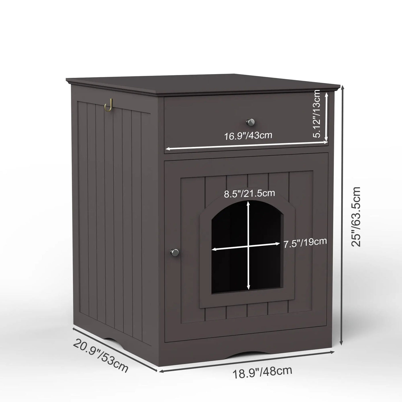 Pet House Cat Litter Box Enclosure With Drawer, Side Table by HouseOfZazla