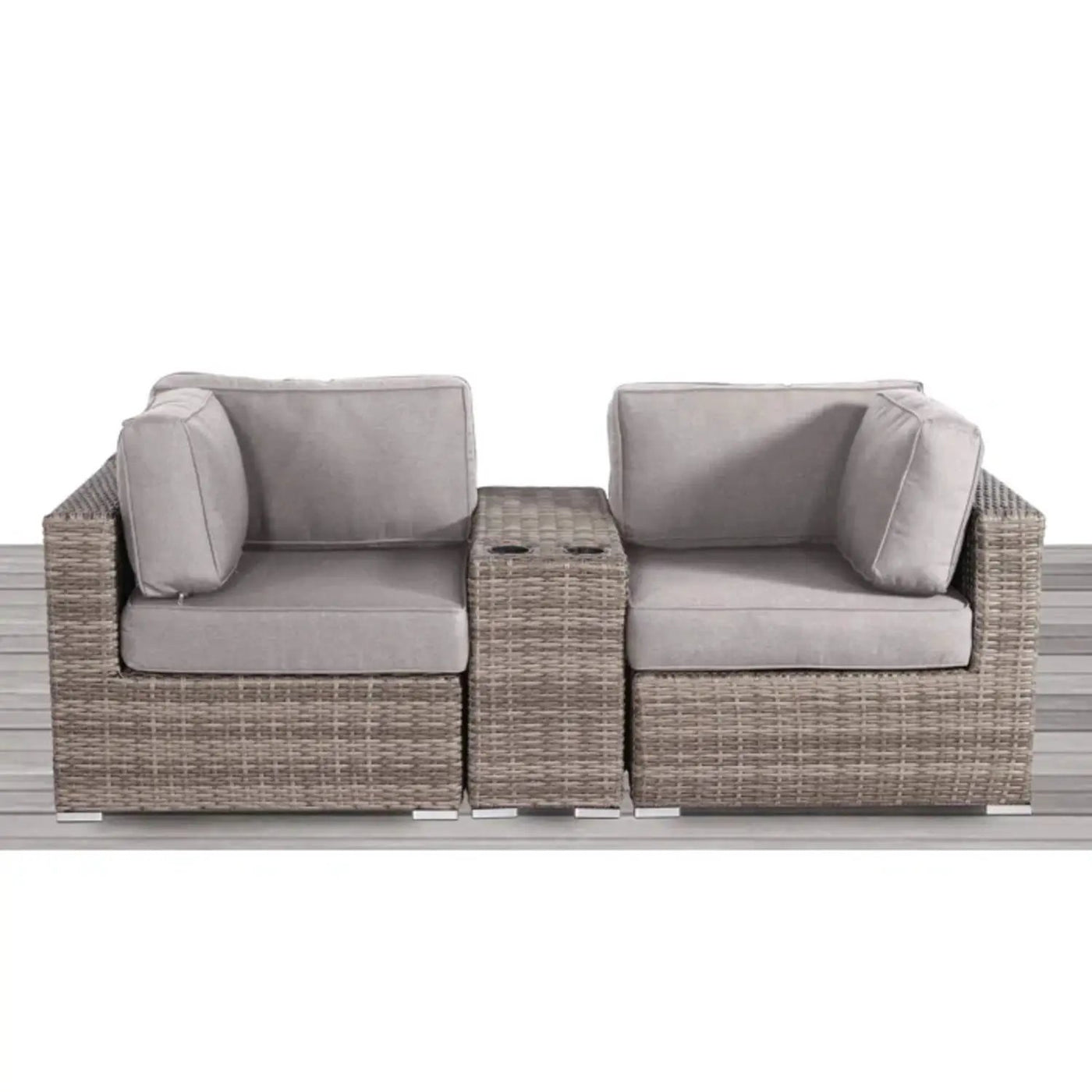 Handcrafted Outdoor Loveseat With Wicker Seating by Unique Piece Furniture