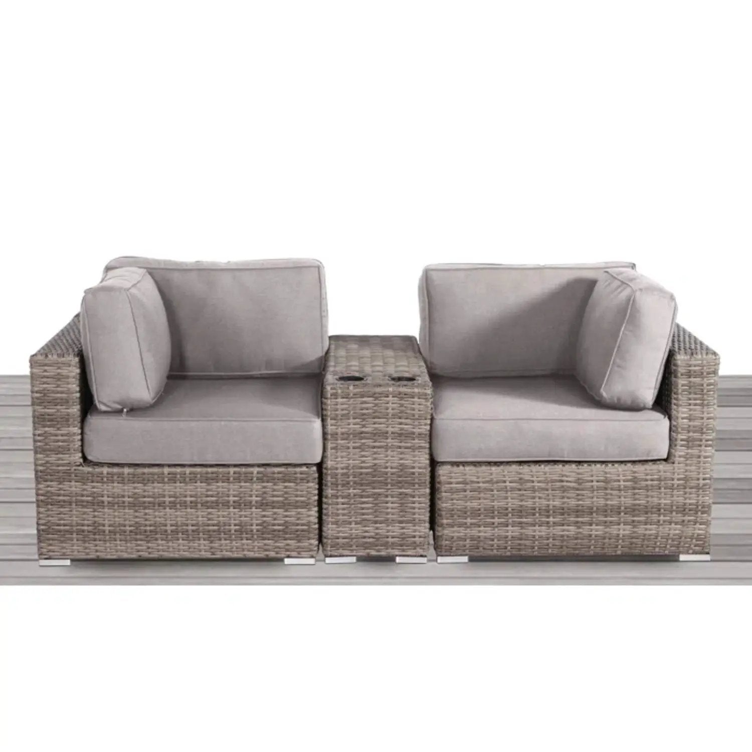Handcrafted Outdoor Loveseat With Wicker Seating by Unique Piece Furniture