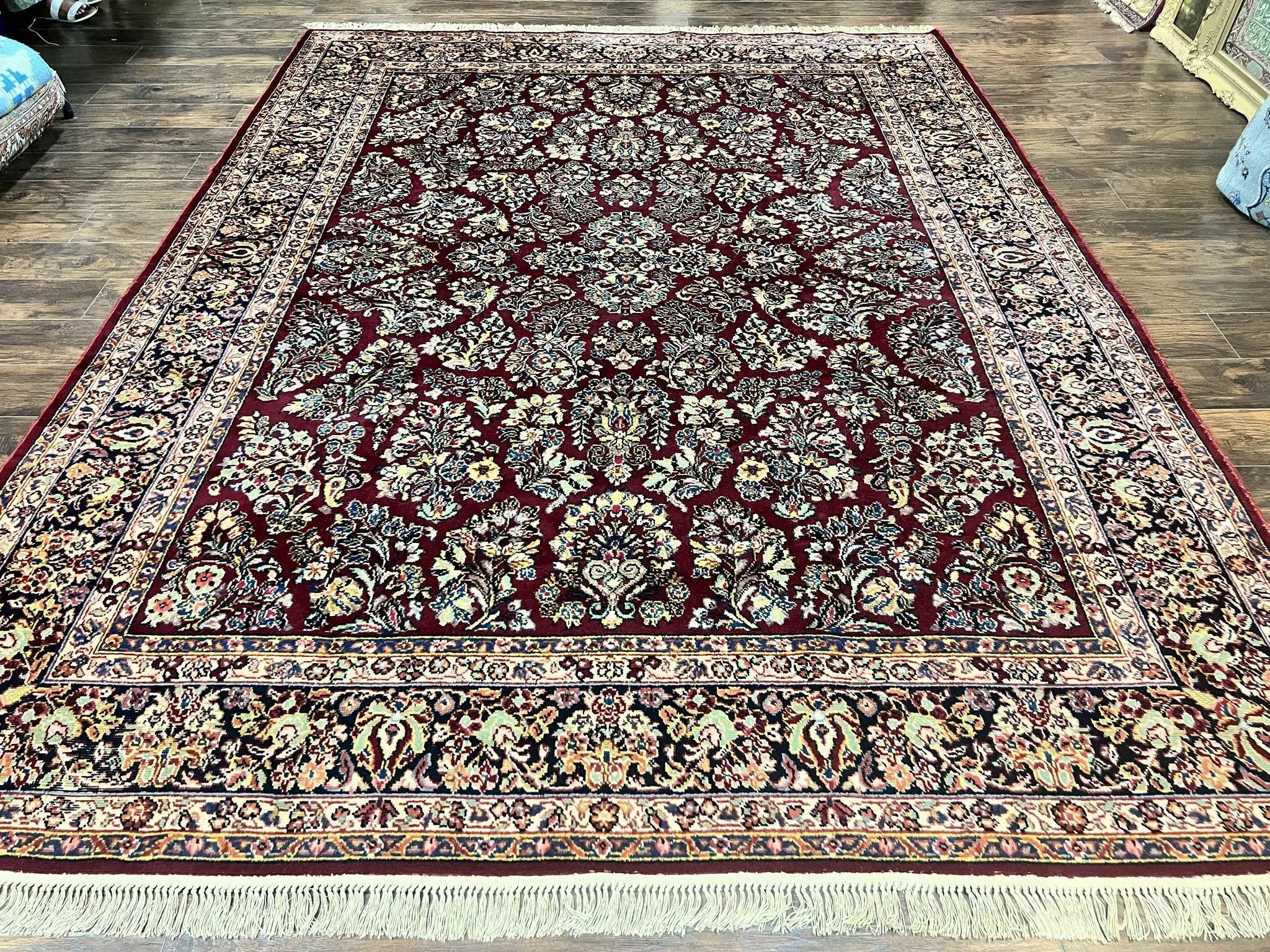 Karastan Rug 9x12 Red Sarouk #785, Wool Karastan Carpet, Discontinued Vintage, Original 700 Series, Karastan Area Rug by Jewel Rugs