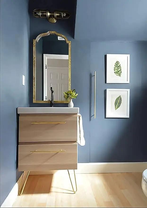 Dimoon 78.7''x17.7'' Blue Peel and Stick Wallpaper Contact Paper Modern Self Adhesive Wall Paper Removable Renter Friendly Textured Solid Color Shelf Cabinet Vinyl Roll (78.7''x17.7'',Blue Grey) by GreenHaven Gardens