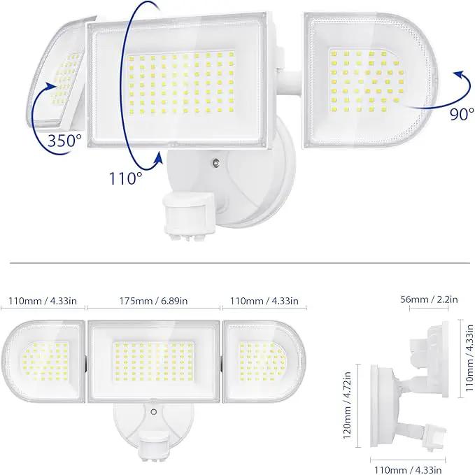iMaihom 150W Motion Sensor Light Outdoor, 15000LM 6500K LED Security Floodlights, 3 Adjustable Head Motion Detection Light IP65 Waterproof for Yard Garage White 1pack by GreenHaven Gardens