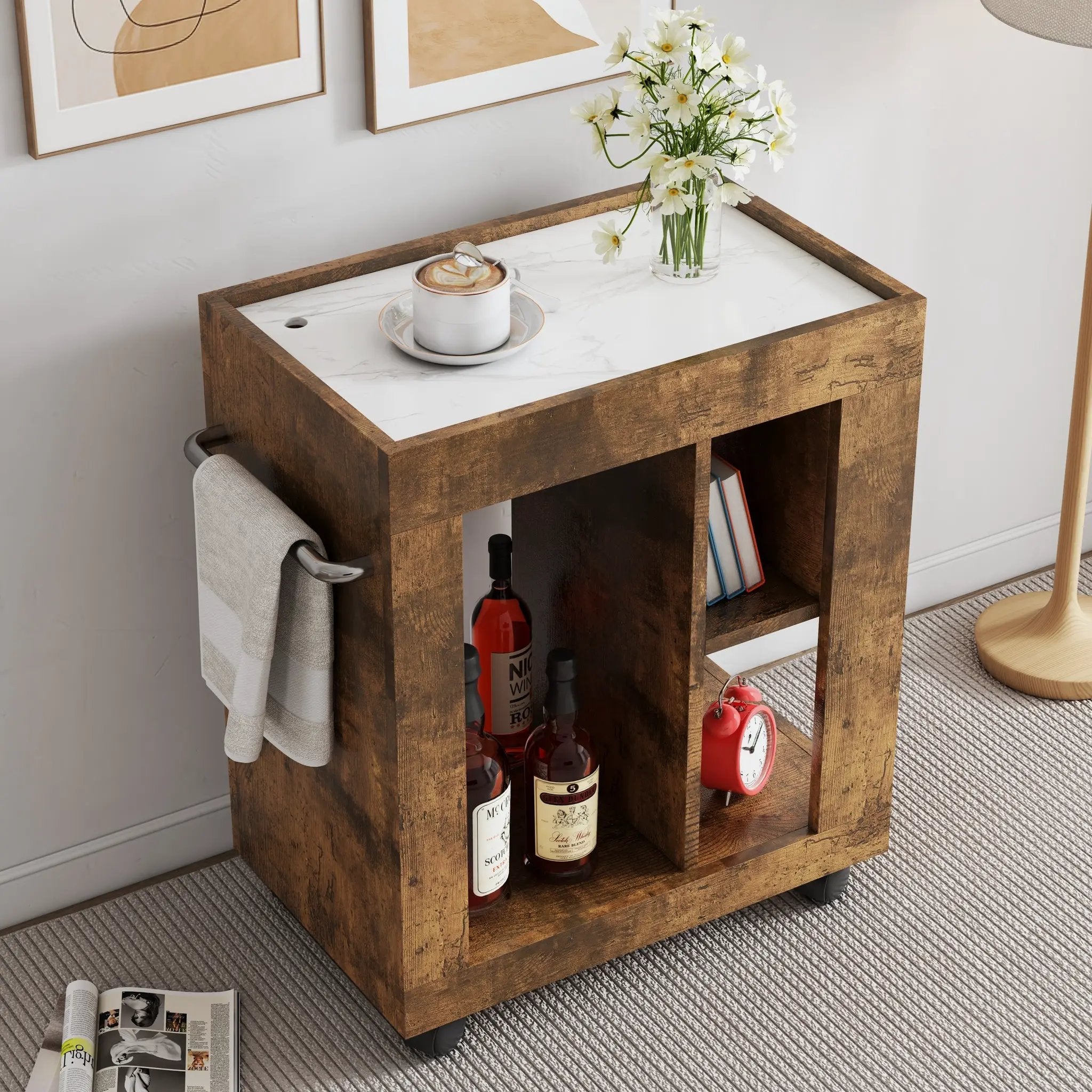Mid-century Modern Style Movable Side Cabinet by HouseOfZazla