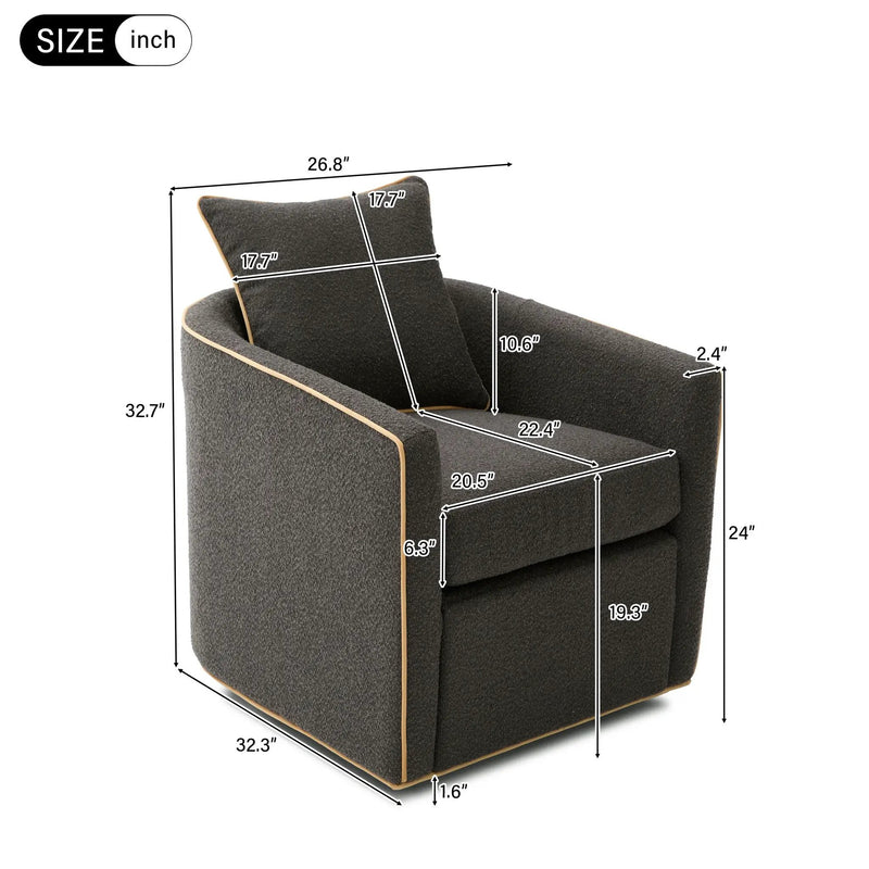 Swivel Accent Chair, Rotating Base, For Living Room by HouseOfZazla