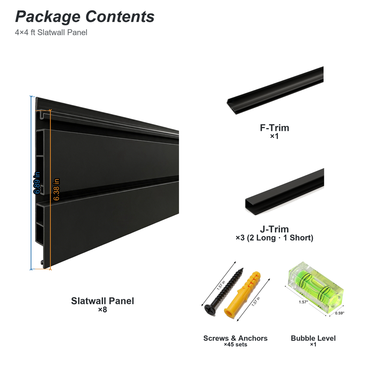 PVC Slatwall Panel Kit, 4x4ft Garage Wall Storage System, photo 8 of 10