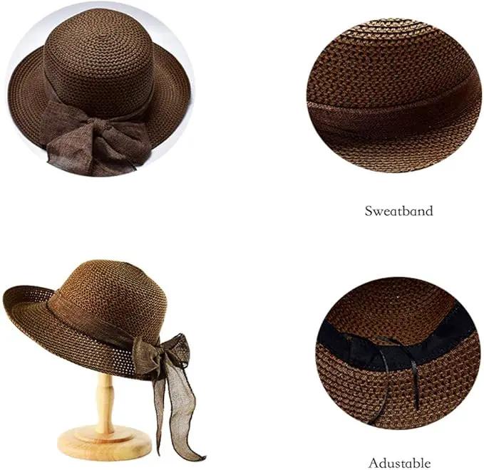 Cyiecw Women Floppy Sun Hats Fashionable Summer Wide Brim Cap BeachStraw Hat UV UPF50 Travel Packable Cotton by GreenHaven Gardens