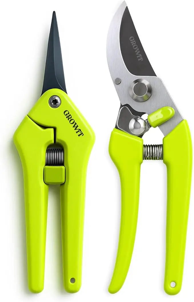 2-Pack Stainless Steel Gardening Scissors, Pruning Shears and Clippers for Gardening by GreenHaven Gardens