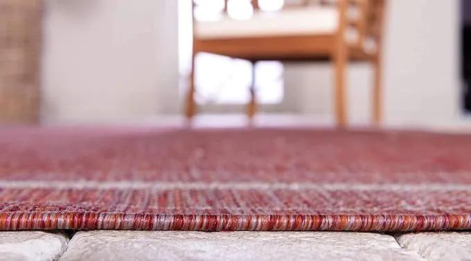 Unique Loom Outdoor Border Collection Area Rug - Soft Border (5' 3" x 8' Rectangle, Rust Red/ Ivory) by GreenHaven Gardens