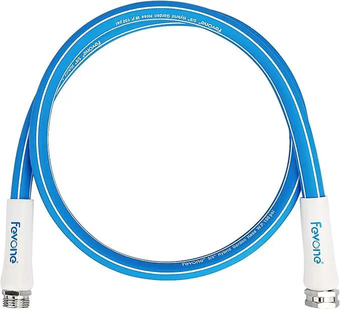 Fevone 5 ft Garden Hose, 2-Year Warranty, Hose Reel Leader Hose, Hybrid Polymer, Kink Resistance, Flexible, Durable, Leak Free, Aluminum Fittings, 3/4" GHT, 5/8" ID, 600 Psi, Drinking Water Safe by GreenHaven Gardens