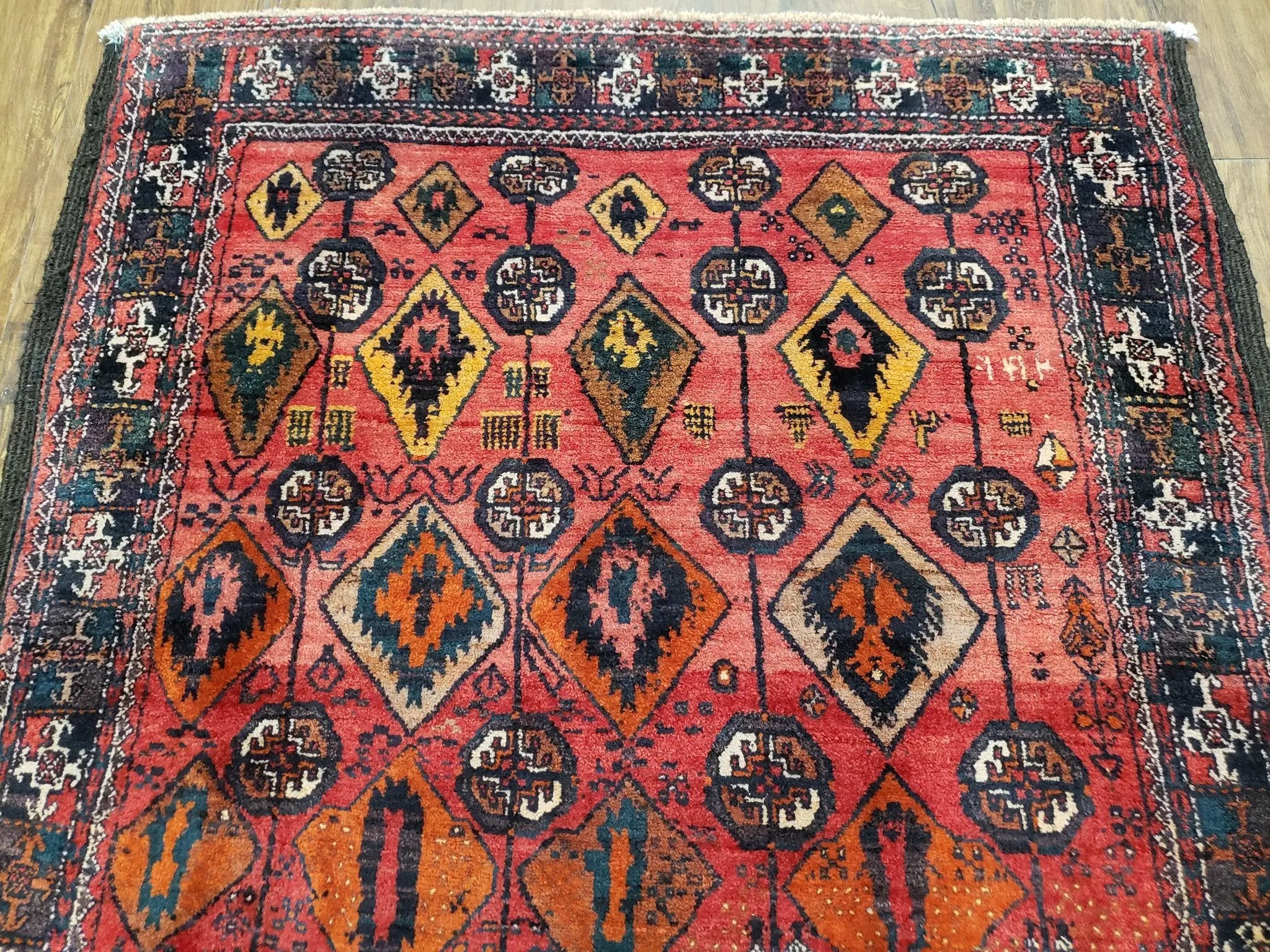 4 x 8 Handmade Baluch Afghan Turkoman Tribal Wool Rug Organic Dyes 8x4 Carpet by Jewel Rugs