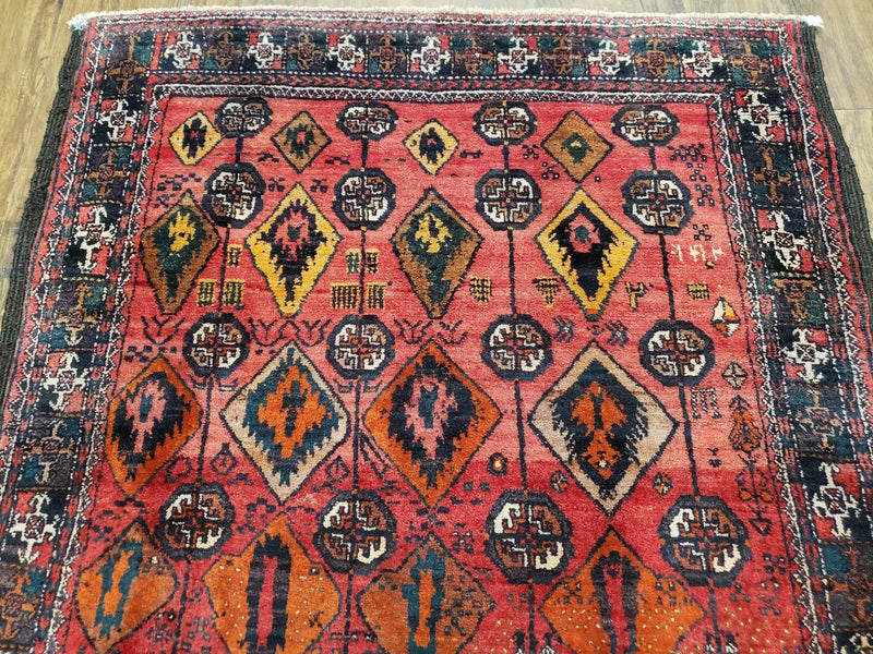 4 x 8 Handmade Baluch Afghan Turkoman Tribal Wool Rug Organic Dyes 8x4 Carpet by Jewel Rugs