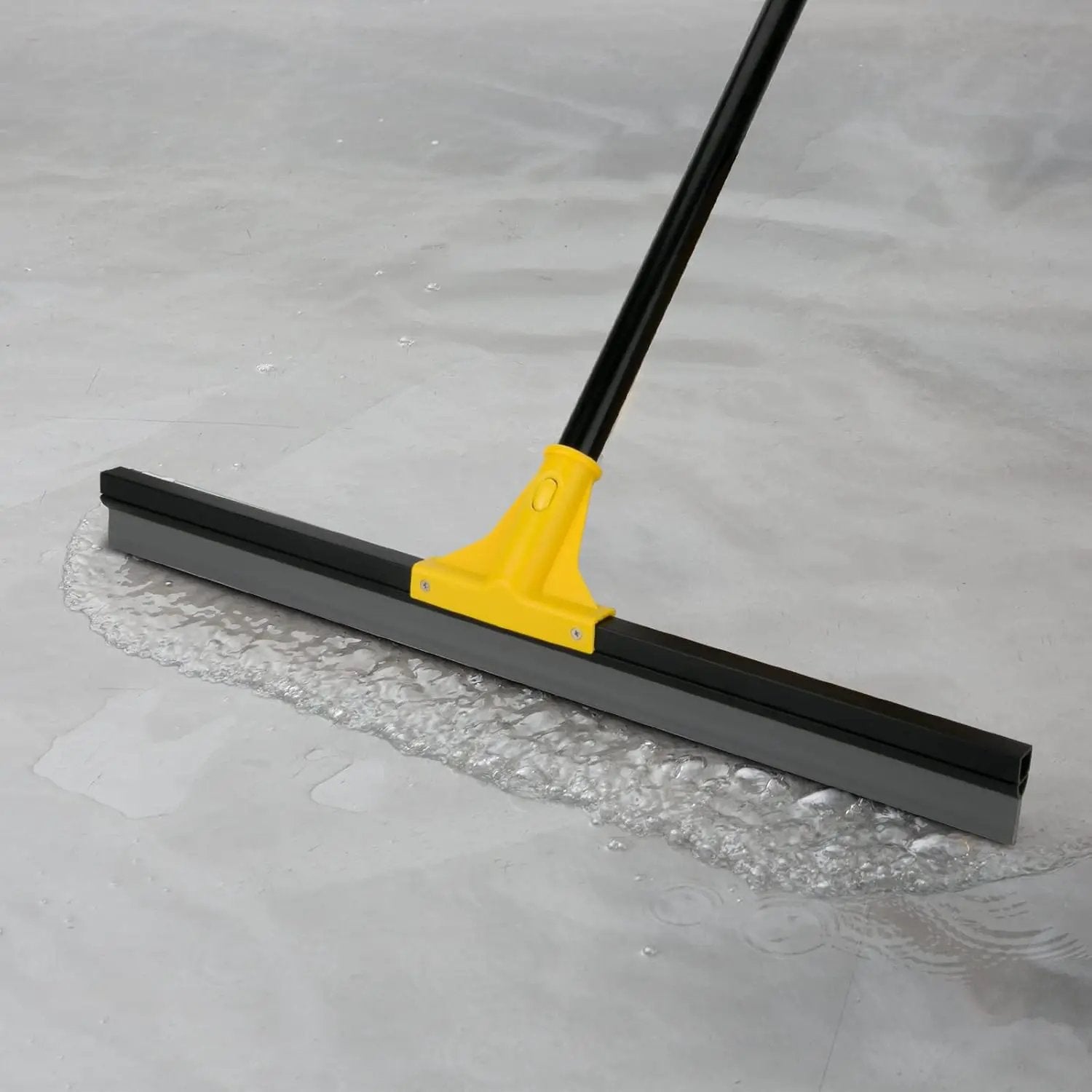 Floor Squeegee for Concrete and Tile Cleaning, 24'' Rubber Wiper Broom, Large Heavy Duty Water Scraper with 60'' Long Handle for Garage, Deck, Bathroom, Shower Glass, Window by GreenHaven Gardens