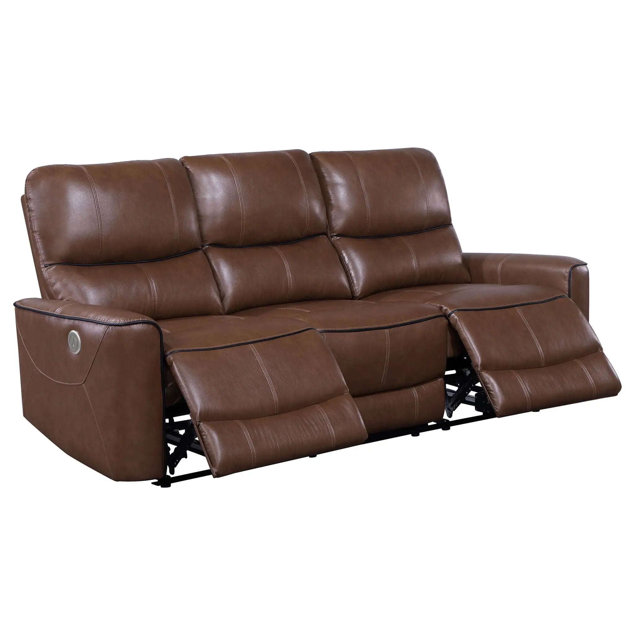 Greenfield 2-piece Power Reclining Sofa Set Saddle Brown by Unique Piece Furniture