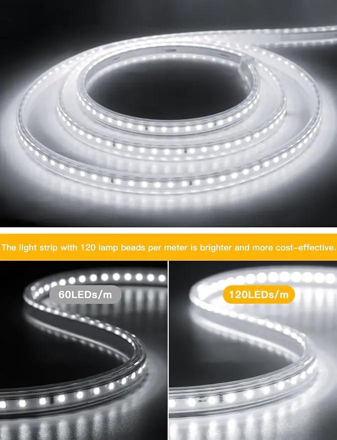 AIMENGTE LED Strip Lights, 240 LEDs, 6500K Cool White, Waterproof Indoor & Outdoor Rope Lights for Room, Garden, Patio, Kitchen, Bedroom, Living Room, and Under Cabinet Decoration, AC 110V by GreenHaven Gardens