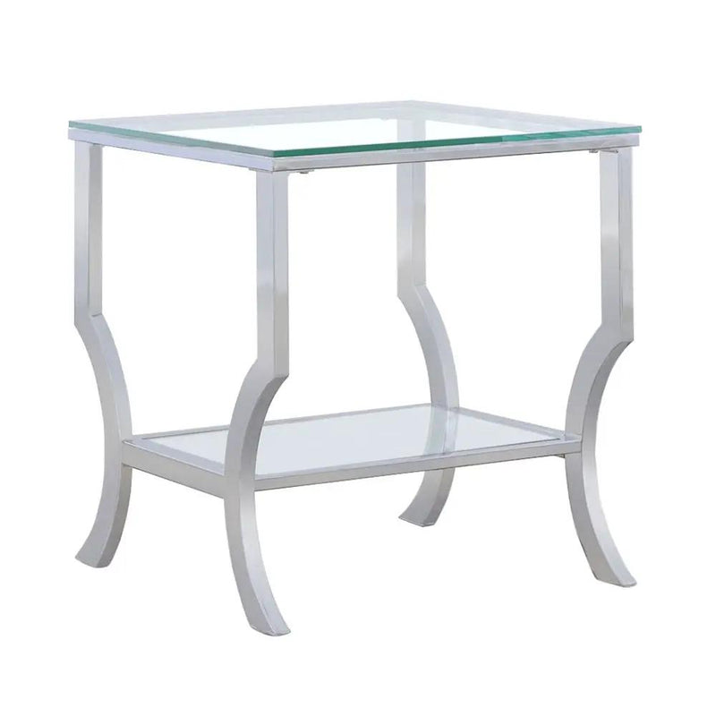 Saide Square Glass Top Side End Table Chrome by Unique Piece Furniture