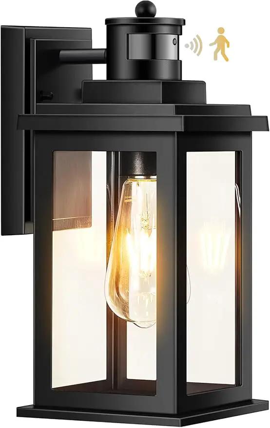 VIANIS Outdoor Motion Sensor Light, Black Exterior Lighting Fixtures Sconce, Dusk to Dawn Outdoor Lighting, Waterproof Front Porch Light for Garage, Patio, Doorway, Anti-Rust, Hardwired, Non-Solar by GreenHaven Gardens