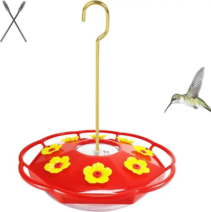 Hummingbird Feeders for Outdoors Hanging - 8 Feeding Ports 16 oz Plastic Hummingbird Feeder, Bee-Proof Leak-Proof No Drip, Easy to Clean with Cleaning Brushes by GreenHaven Gardens