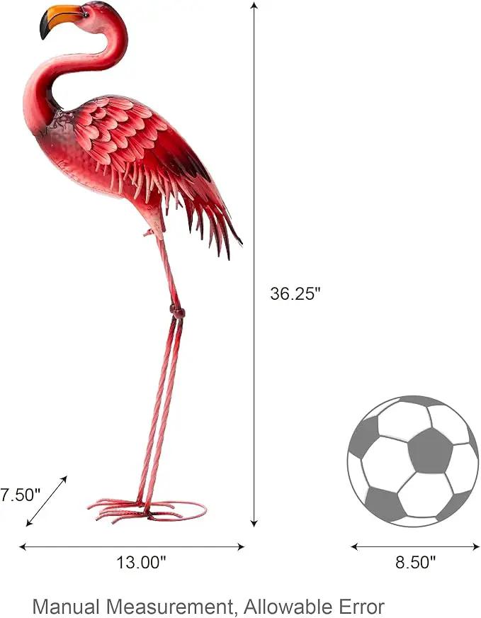 Glitzhome Metal Standing Flamingo Garden Statue with Stakes Outdoor Decorative Sign, 36.25" H by GreenHaven Gardens