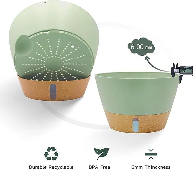 ZMTECH 12 Inch Hanging Planters for Indoor Plants, 2 Pack Self Watering Hanging Planter with Visual Reservoir, Hanging Pots for Plants Outdoor with Drainage Hole and Plant Hanger(Green) by GreenHaven Gardens