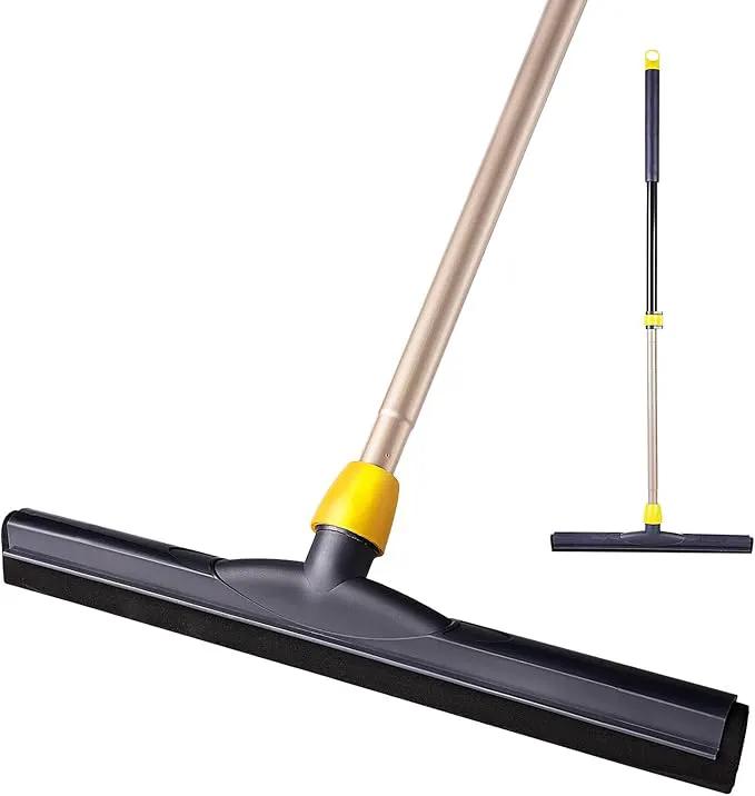 Yocada Floor Squeegee Scrubber Adjustable Telescopic Pole Heavy Duty Household Broom EVA Foam Blade for Garage Courtyard Shower Bathroom Floor Marble Glass Tile Water Foam Cleaning by GreenHaven Gardens