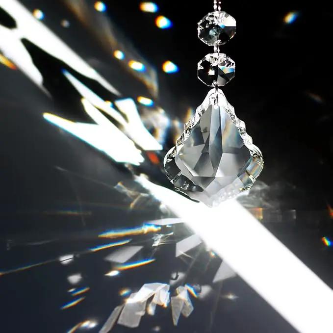 20pcs Crystal Chandelier Maple Leaf Prism Pendant Parts, 50mm Hanging Crystals Beads for Chandelier Wedding Decoration Clear by GreenHaven Gardens
