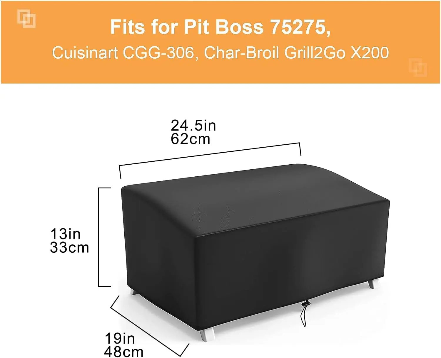Grill Cover for Cuisinart CGG-306 Propane Grill, Portable Grill Cover for Pit Boss 75275 Stainless Steel Two-Burner Grill, 24 Inch Table Top Grill Cover by GreenHaven Gardens