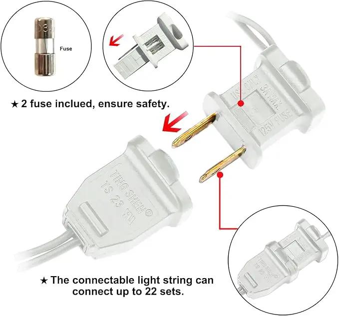 White LED Christmas Lights - 2 Pack 100 Count Warm White Christmas String Lights for Tree, Party, Wedding, Holiday, Indoor and Outdoor Decor, 2 Sets 33 Feet White Wire, UL Certified, Connectable by GreenHaven Gardens