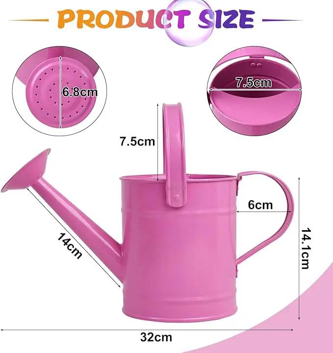 Finderomend 1.5 Liter Metal Watering Can,Iron Art for Kids Children Garden Watering Bucket Indoor Outdoor Home Office Gardening Plant Sprinkling Can (Pink) by GreenHaven Gardens