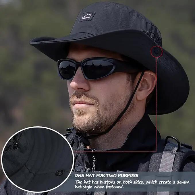Fishing Hat, UPF50+ Wide Brim Sun Hat for Men Women, UV Protection Hiking Beach Bucket Hats Summer Safari Hat by GreenHaven Gardens
