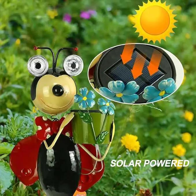 Solar Lady Bugs Lights Swaying Metal Garden Decor Waterproof Solar Lights Decorative Outdoor Stake Lights for Outside Patio Balcony Pathway Lawn Yard Gift by GreenHaven Gardens