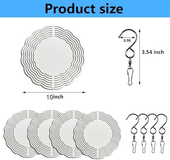 5 pcs 10 inch Sublimation Wind Spinner Blanks Round Sublimation Blanks Products Stainless Steel Metal Indoor Outdoor Garden Decoration for Heat Press Transfer Sublimation Blank Gift by GreenHaven Gardens