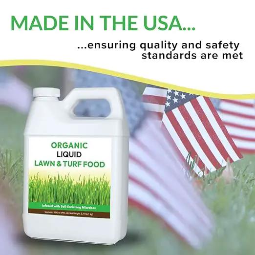 Organic Liquid Lawn & Turf Food - Quickly Rejuvenates Lawn Health and Restores Rich Green Colors to Depleted Grass | Infused with Soil Enriching Microbes (32oz - 2 Pack, Treats Up to 10,000 Sq. Feet) by GreenHaven Gardens