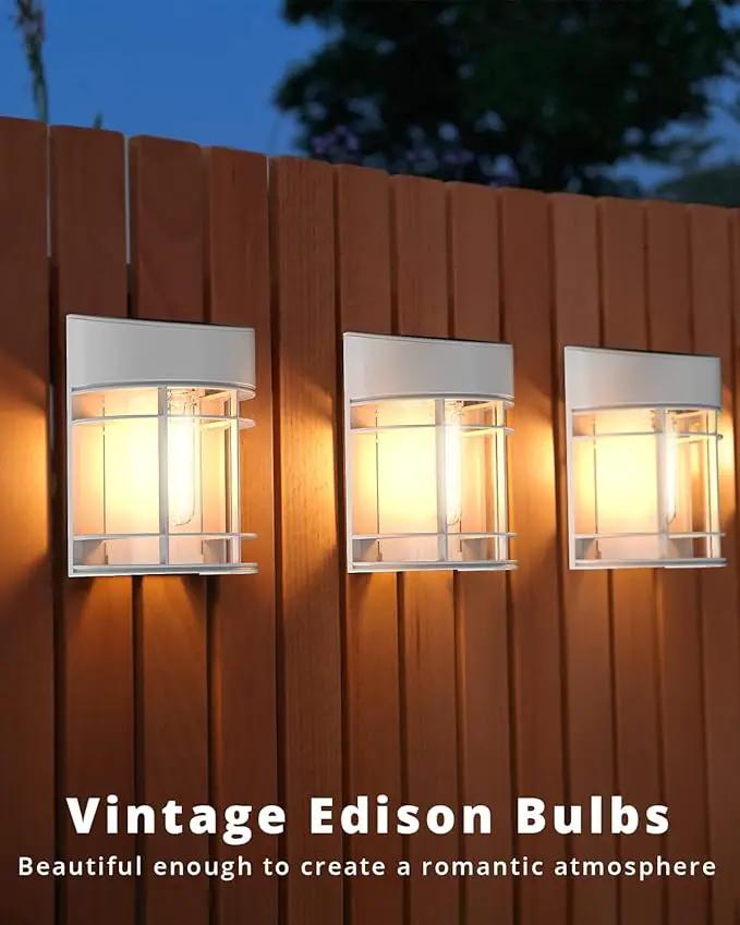 Solar Fence Lights, 8 Pack Deck Light Solar Powered, Waterproof Solar Outdoor Lights Decorative for Garden Backyard Fence Post Patio, White by GreenHaven Gardens
