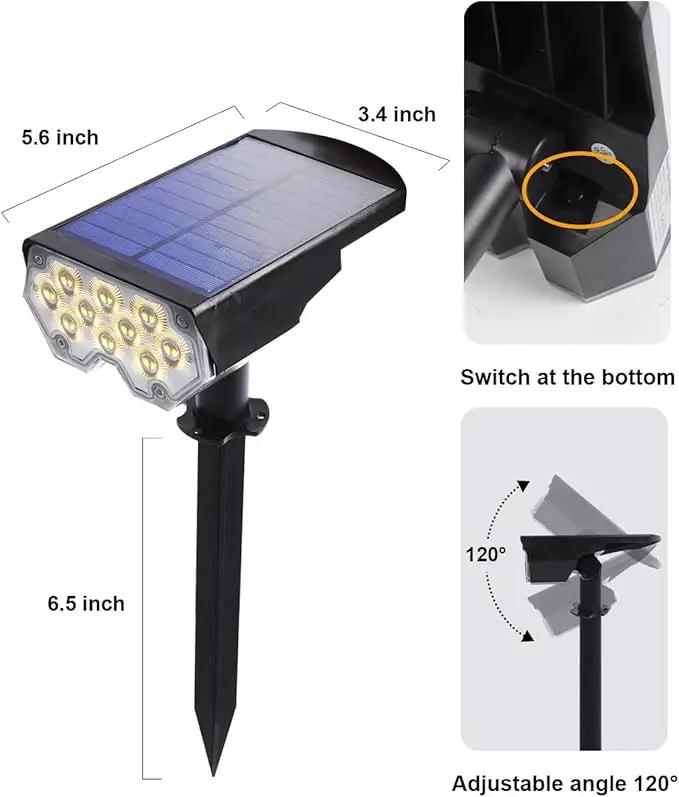 6 Pack Solar Powered Outdoor Spot Lights Outside Waterproof 20 LEDs Landscape Spotlights Dusk to Dawn for House Yard Tree, Plants, Walls, Path, Garden, Statues, Superior Accent Lamp Warm White by GreenHaven Gardens