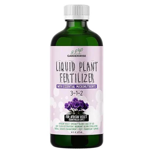 3-1-2 African Violet Fertilizer for Indoor Plants: Liquid Fertilizer with Essential Micronutrients Drops - Plant Food for African Violets (32 OZ) by GreenHaven Gardens
