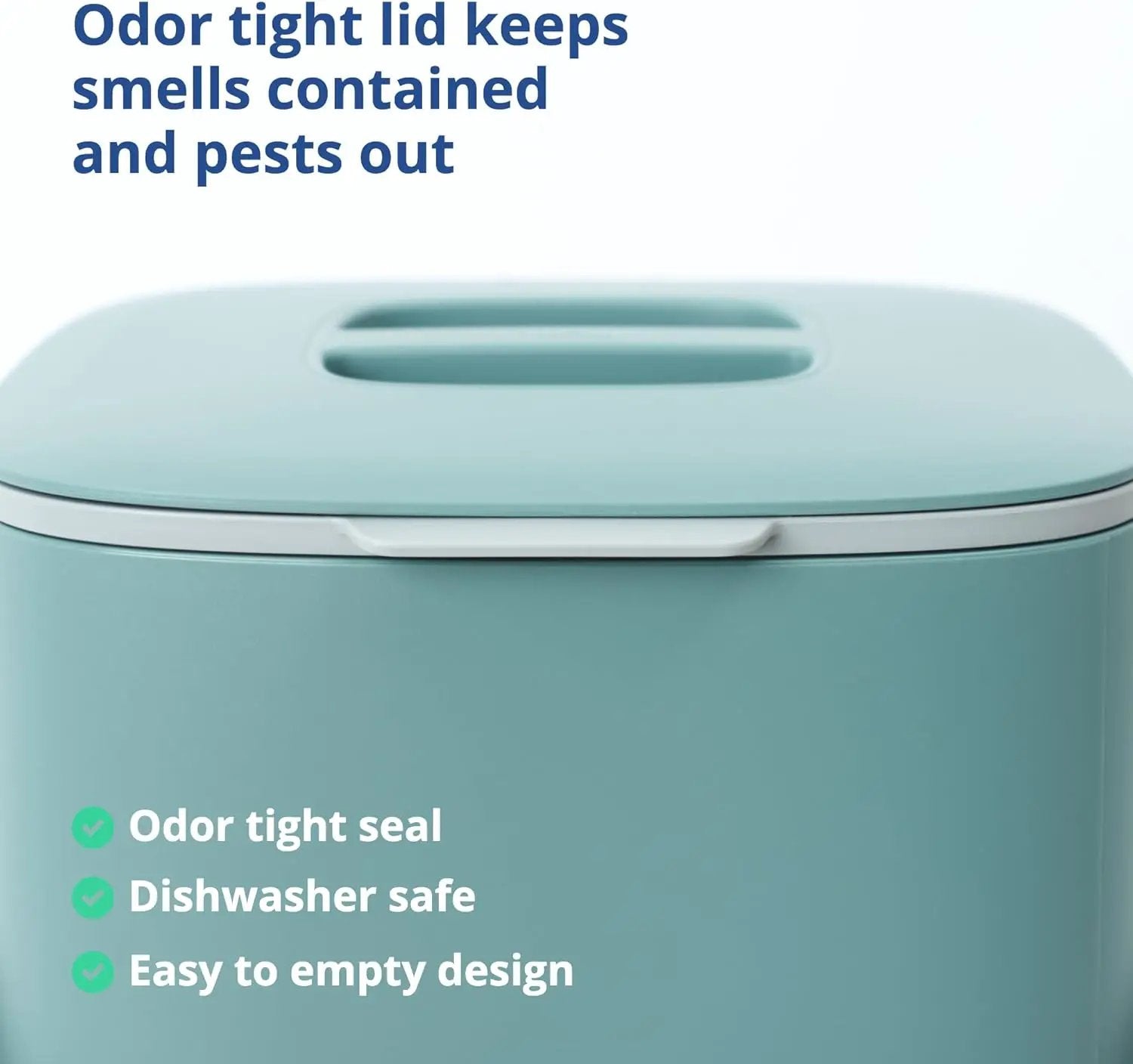 BLUE GINKGO Kitchen Compost Bin [2.6L / 0.69 GAL] – Filter-Free, Odor-Tight Countertop Food Waste Pail with Handles (Made in Korea, Green) by GreenHaven Gardens