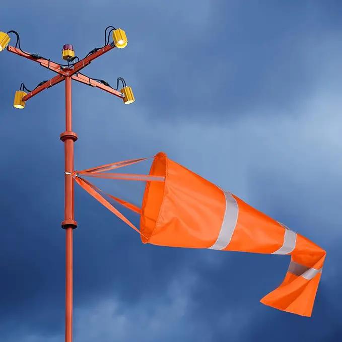 2 Pcs Airport Windsocks Measurement Sock Bag with Reflective Belt Oxford Fabric Ripstop Wind Sock Wind Direction Indicator Windsocks Outdoor Aviation Flag for Airport Farm, 31.5 Inch, 39 Inch(Orange) by GreenHaven Gardens