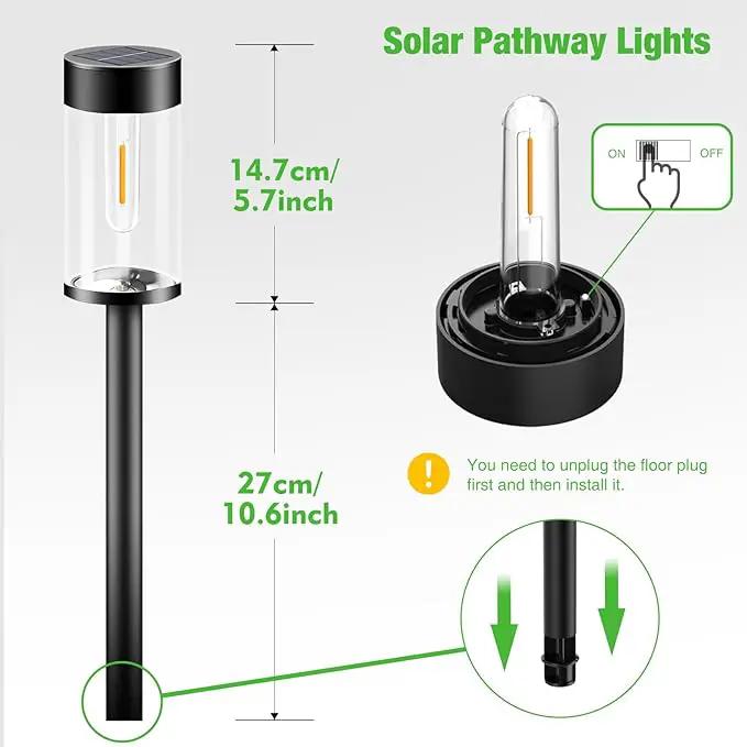 nipify LED Solar Pathway Lights Outdoor, 8 Pack Waterproof Solar Powered Yard Lighting, Auto On/Off Solar Walkway Light for Garden Lawn Path Outside(Warm White) by GreenHaven Gardens