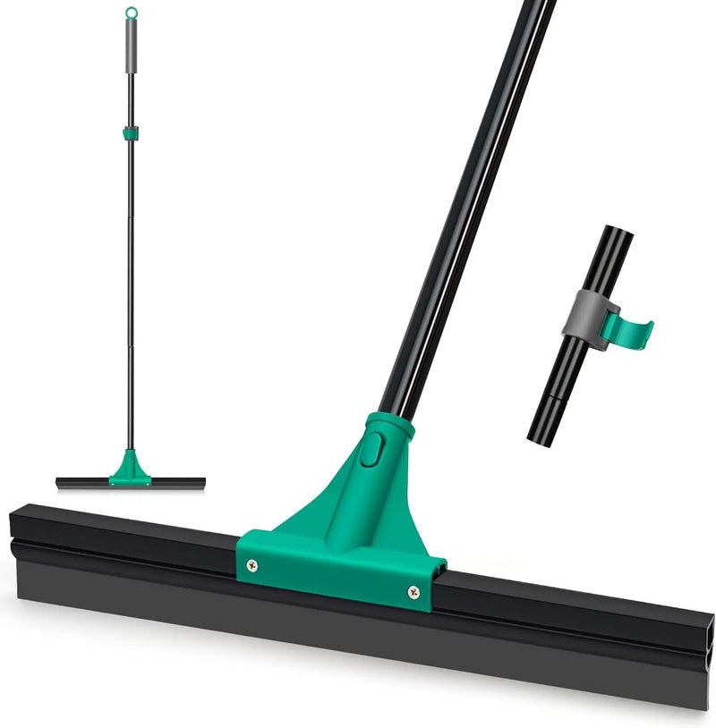 JEHONN Floor Squeegee Heavy Duty with 58.3 inches Long Handle, Rubber Scraper Broom for Cleaning Foam Water on Garage Concrete Bathroom Tile Marble Shower Glass Shop Deck Window Indoor Outdoor Green by GreenHaven Gardens