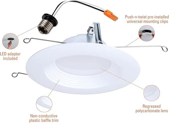 HALO LTE 5/6 Inch Indoor/Outdoor Recessed LED Trim Can Light, 3000K - Contractor Value Pack (18-Pack) - LTE566930-18PK by GreenHaven Gardens