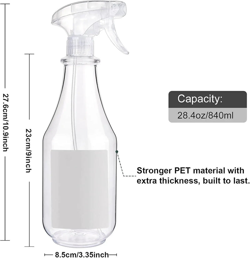Plastic Spray Bottles Empty Spray Bottle 28.4oz Heavy Duty Spraying Bottles Mist/Stream Water Bottle for Cleaning Solutions, Plants, Pet, Essential Oils, Hair (Clear2) by GreenHaven Gardens