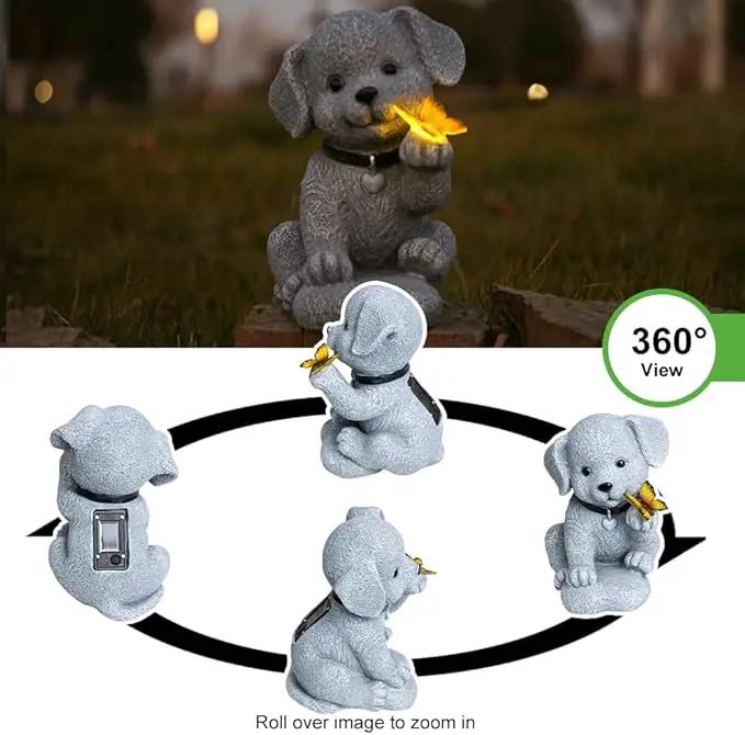 Solar Garden Statues Outdoor Dog Lights, Unique Housewarming Garden Gifts for Women Mom Wife Grandma and Sisters，Cute Dog Sculpture Decoration for Patio, Terrace, Balcony, Lawn by GreenHaven Gardens