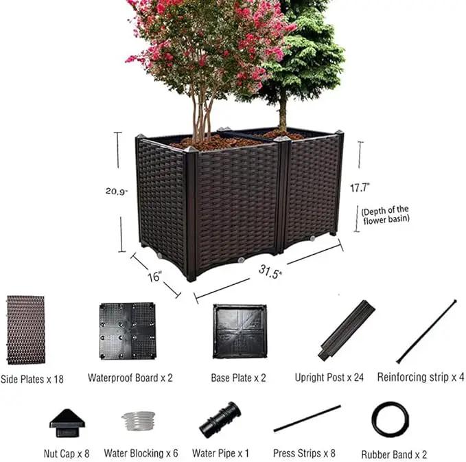 Raised Garden Bed Planter for Outdoor Plants Planter Box Elevated Garden Boxes Deepened Plant pots Perfect for Garden Patio Balcony Deck to Planting Flowers Vegetables Tomato and Herbs by GreenHaven Gardens
