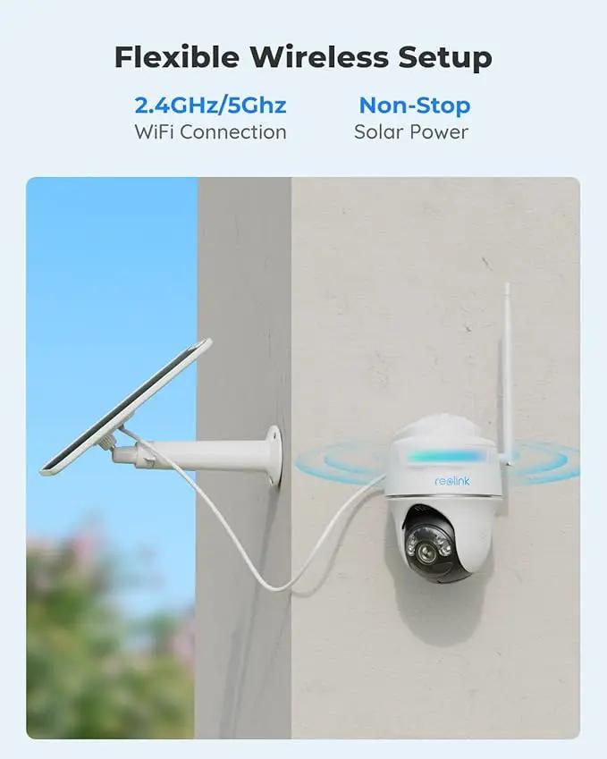 REOLINK Security Camera Wireless Outdoor, Pan Tilt Solar Powered, 5MP 2K+ Color Night Vision, 2.4/5GHz WiFi, Works with Smart Home for Surveillance, Home Hub Compatible, Argus PT + Solar Panel by GreenHaven Gardens