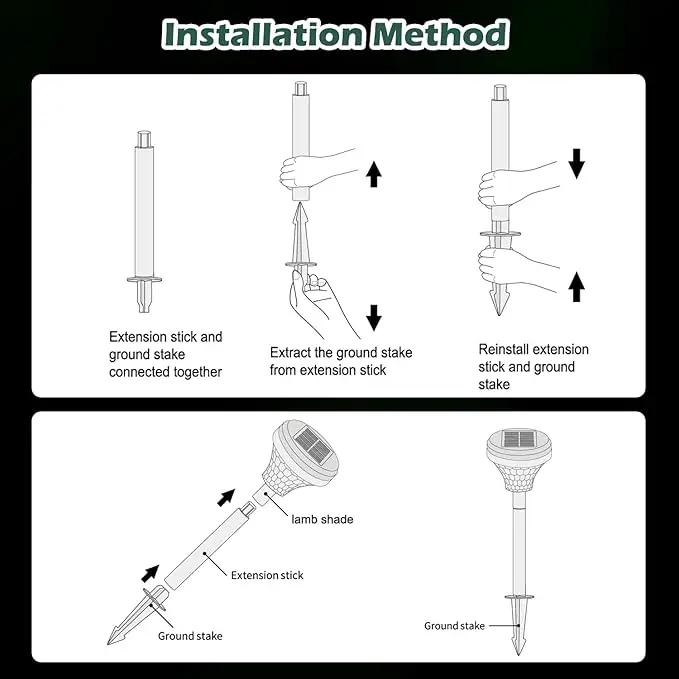 Solar Pathway Lights 4 Pack, Outdoor Garden Yard Light RGB Color Changing+Warm White IP67 Waterproof, Solar Powered Garden Lights for Walkway Yard Backyard Lawn Landscape by GreenHaven Gardens