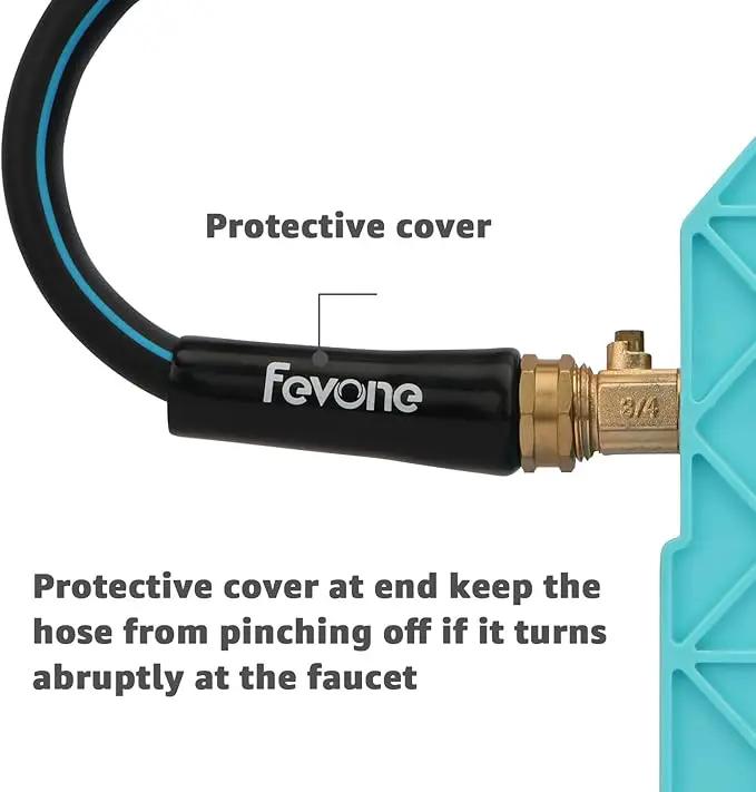 Fevone 75 ft Garden Hose, 2-Year Warranty, Heavy Duty Water Hose, Hybrid Polymer, Kink Resistance, Flexible, Durable, Solid Brass Fittings, 3/4" GHT, 5/8" ID, 600 PSI, by GreenHaven Gardens