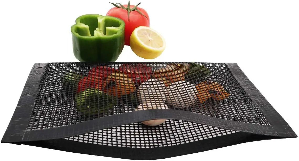 Bluedrop Non Stick Mesh Bag For Grill PTFE Toaster Oven Bags Barbecue Pockets Sheets Pack of 2 by GreenHaven Gardens