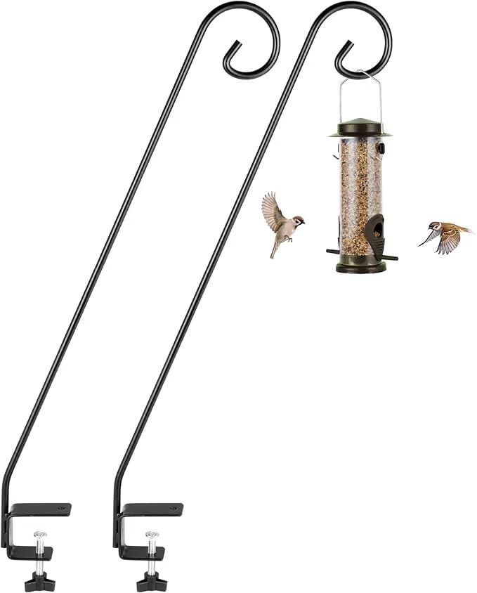 MIXXIDEA 2 Packs Heavy Duty Deck Rail Pole Deck Hook, Extensible and Adjustable Deck Hook for Hanging Bird Feeder, Plants, Suet Baskets,Wind Chimes,Lanterns by GreenHaven Gardens