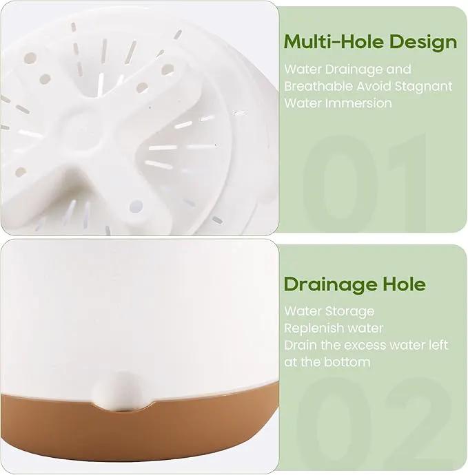 8.3 Inch Hanging Planter, 3 Pack Hanging Plastic Plant Self Watering Pot with Drainage Holes and Saucers, Hanging Baskets Flower Pots for Indoor Outdoor Garden Plants and Flowers-White by GreenHaven Gardens