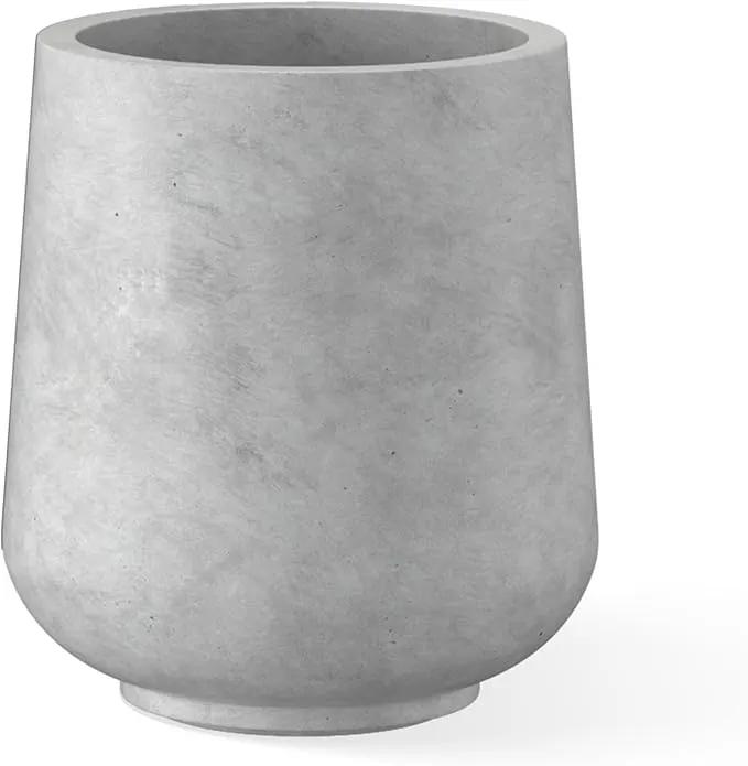 Kante 11.6" Dia Round Concrete Planter, Outdoor Indoor Large Plant Pots Containers with Drainage Hole and Rubber Plug for Home Garden Patio, Natural Concrete by GreenHaven Gardens